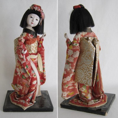 Antique Japanese Costume Doll, Young Lady, 11-5/8" Antique Japanese Costume Doll, Young Lady, 11-5/8"